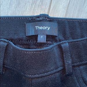 THEORY BLACK POCKET LEGGINGS PETITE 0